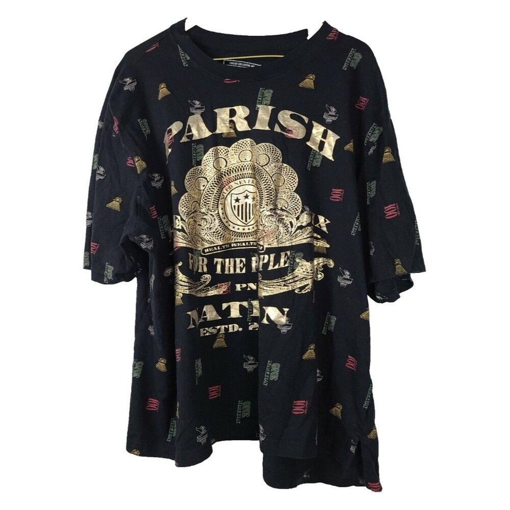 Parish Nation Mens T Shirt 3XL Black Parish Crew Neck Short Sleeve Streetwear